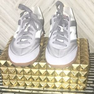 New Balance Gray and White Athletic Shoes